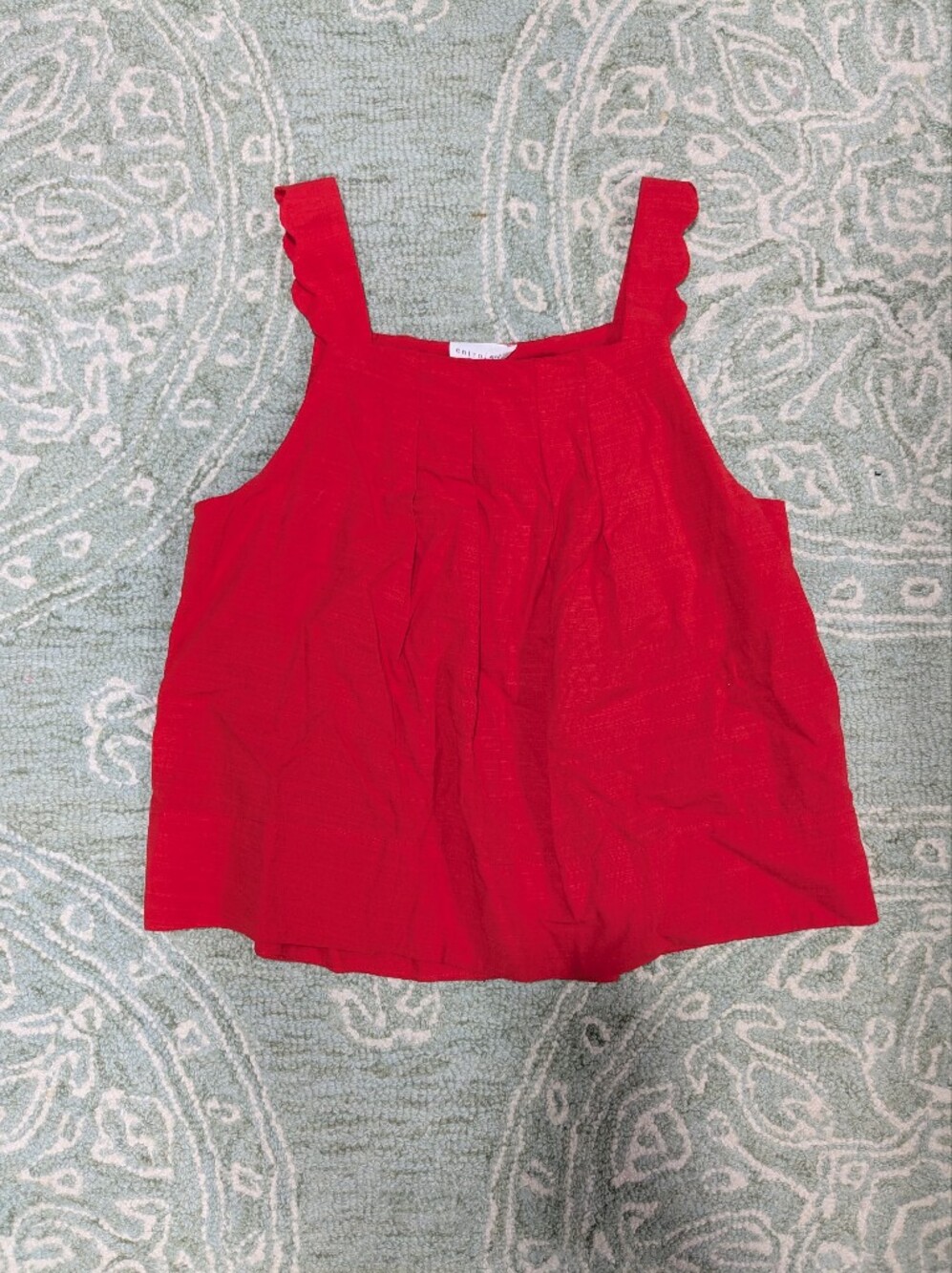 scalloped flowy tank top